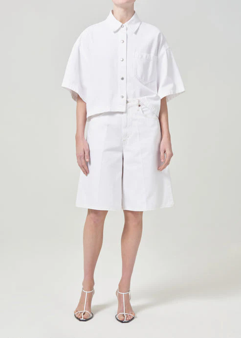 Agolde Rona Box Shirt in Milkshake - Image 2