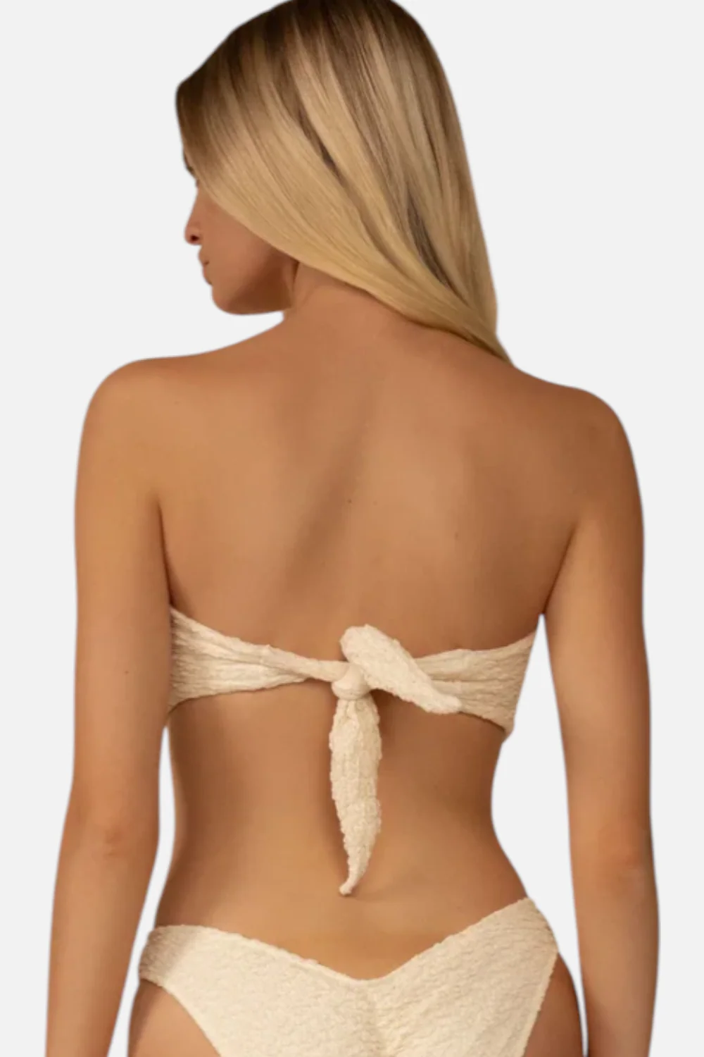 Montece Amalia Texture Rosa Bandeau Bikini Top - Image 3