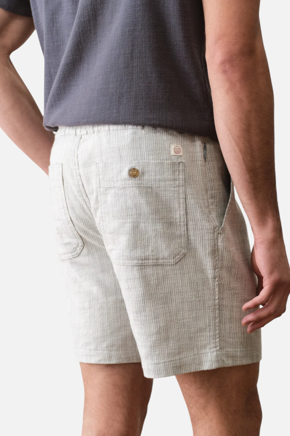 Marine Layer Men's Saturday Beach Short 6" in Green Stripe - Image 3