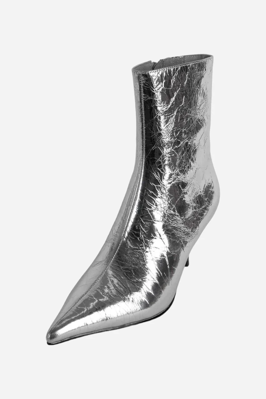 Jeffrey Campbell Sindee-Mh Ankle Boot in Silver Crinkle - Image 2