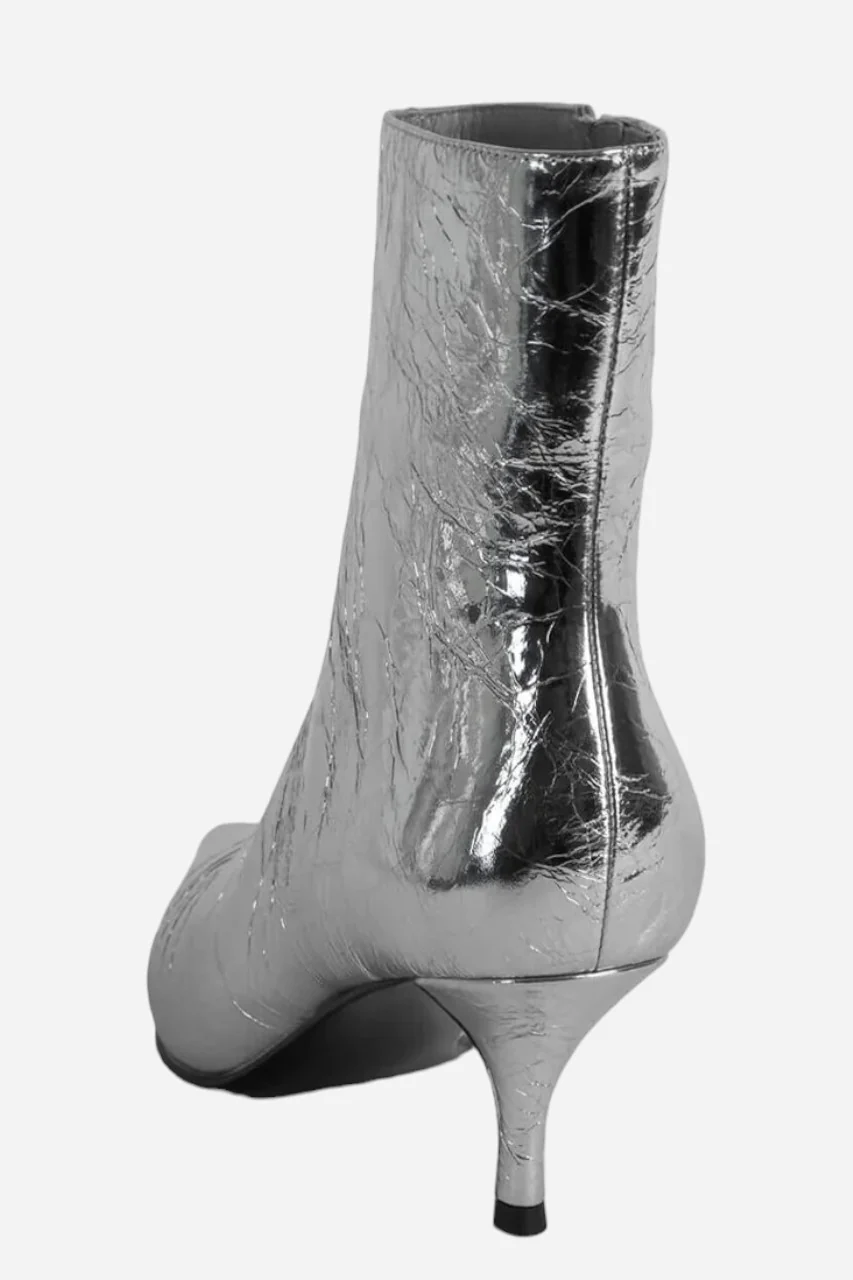 Jeffrey Campbell Sindee-Mh Ankle Boot in Silver Crinkle - Image 3