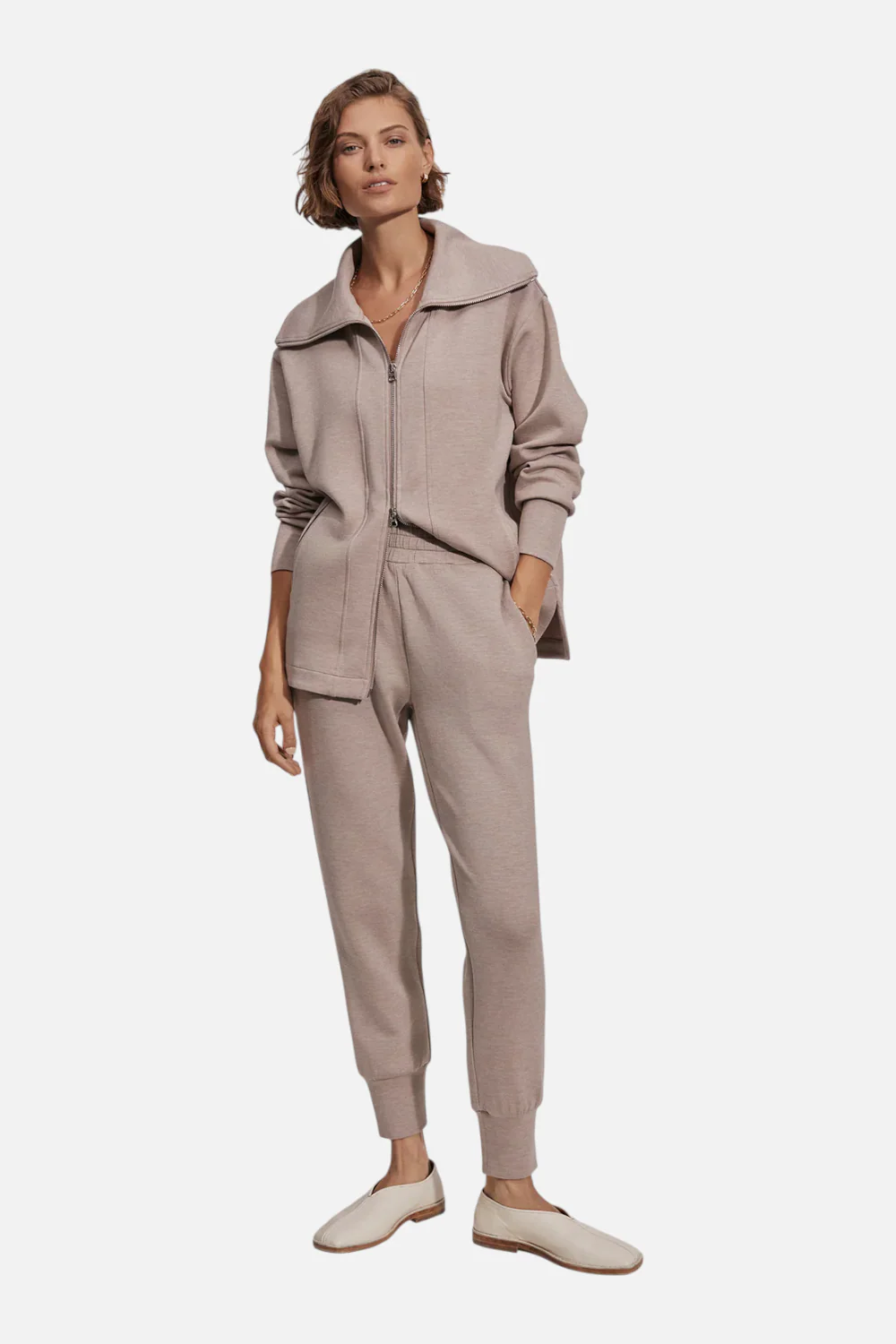 Varley Women's Slim Cuff Pant 27.5" in Taupe Marl