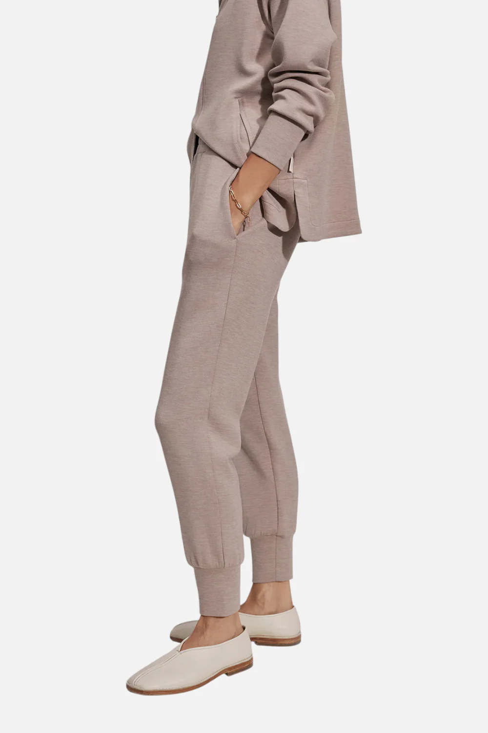 Varley Women's Slim Cuff Pant 27.5" in Taupe Marl - Image 2