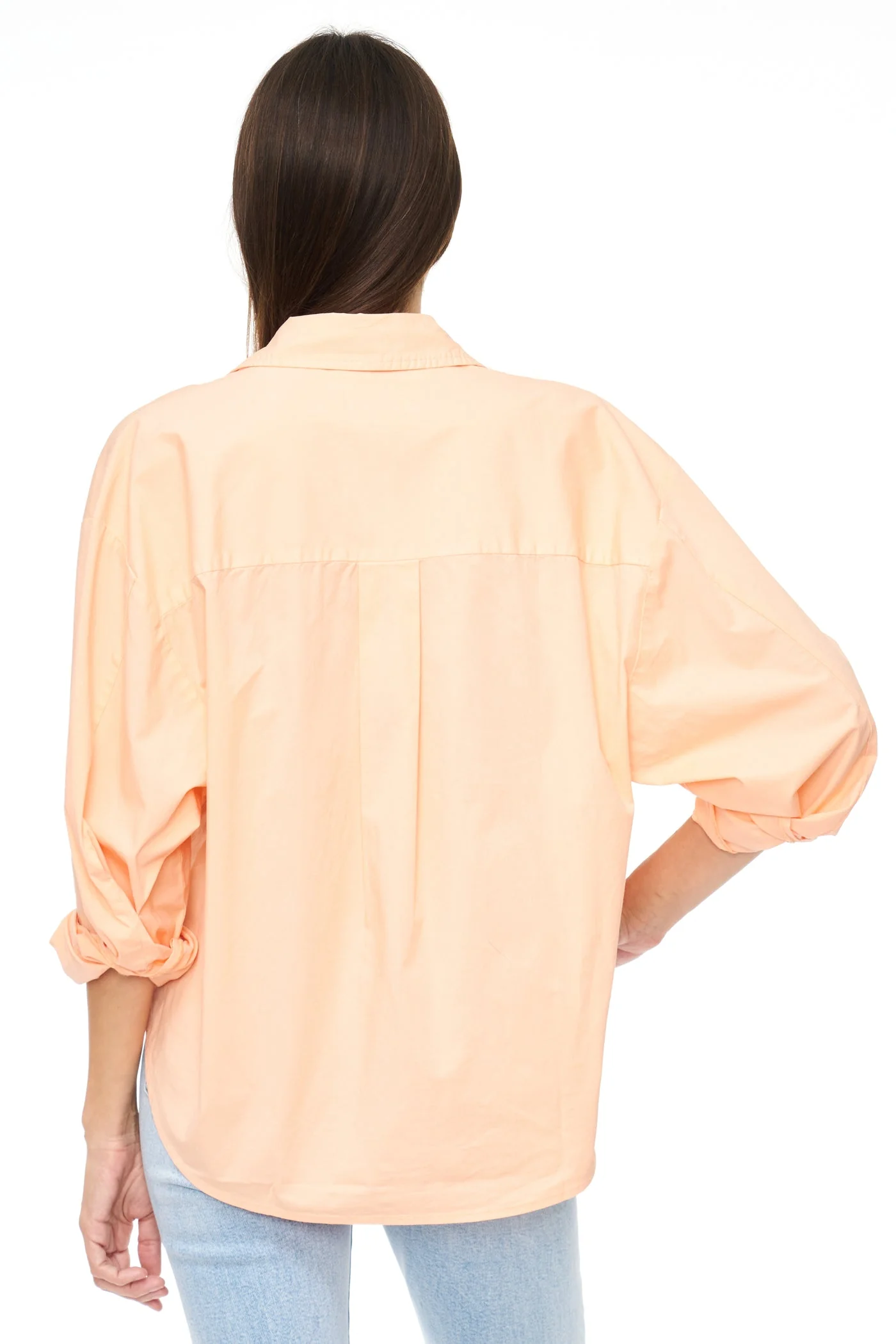 Pistola Sloane Long Sleeve Oversized Button Down Shirt in Sherbet - Image 5
