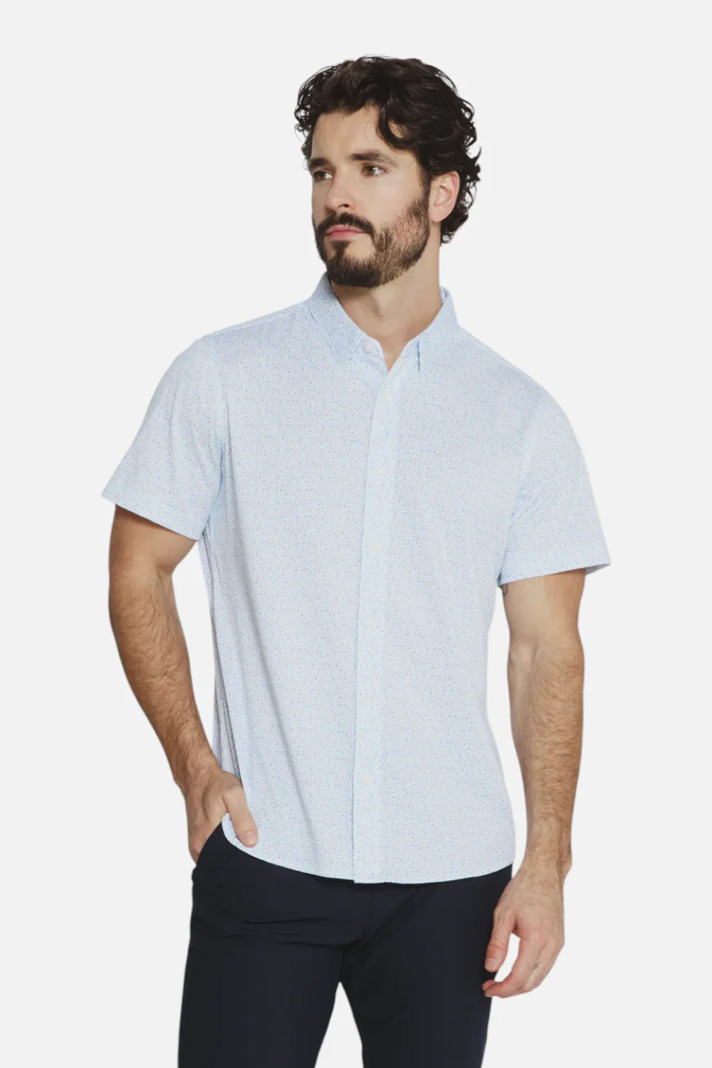 7 Diamonds Men's Solen Short Sleeve in Light Blue
