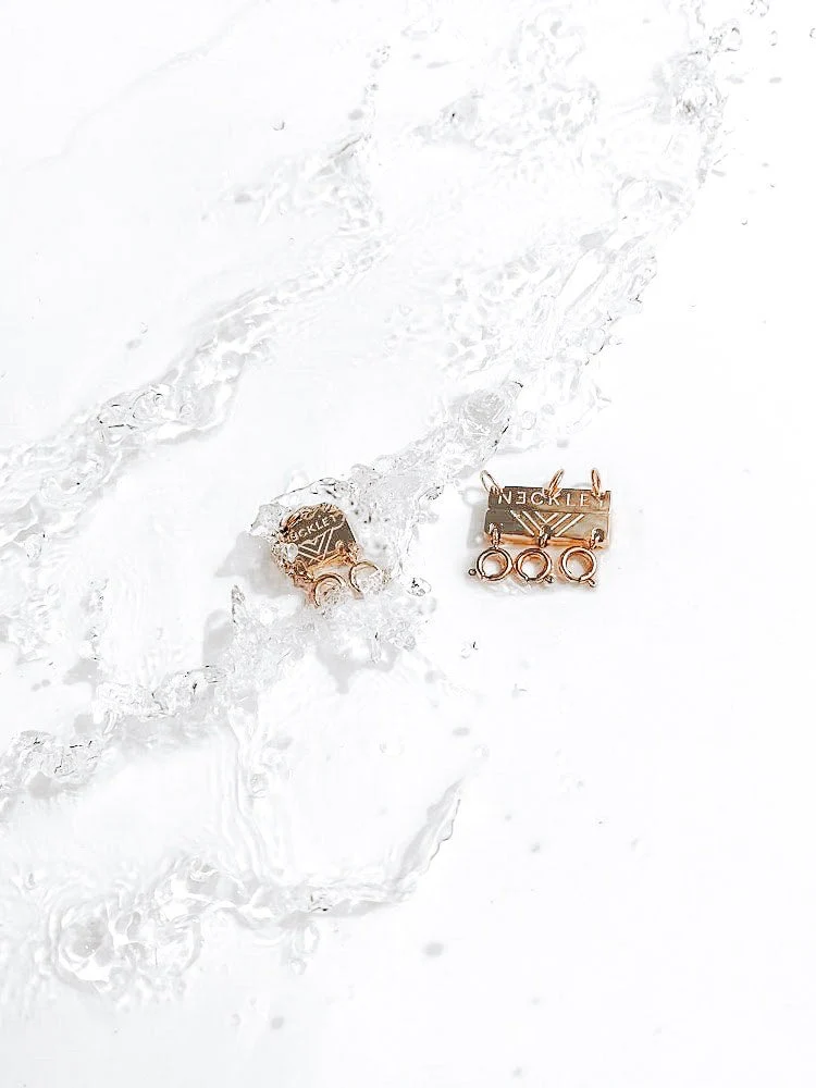 Necklet Stainless Steel Rose Gold Triple Layering Clasp - Image 2