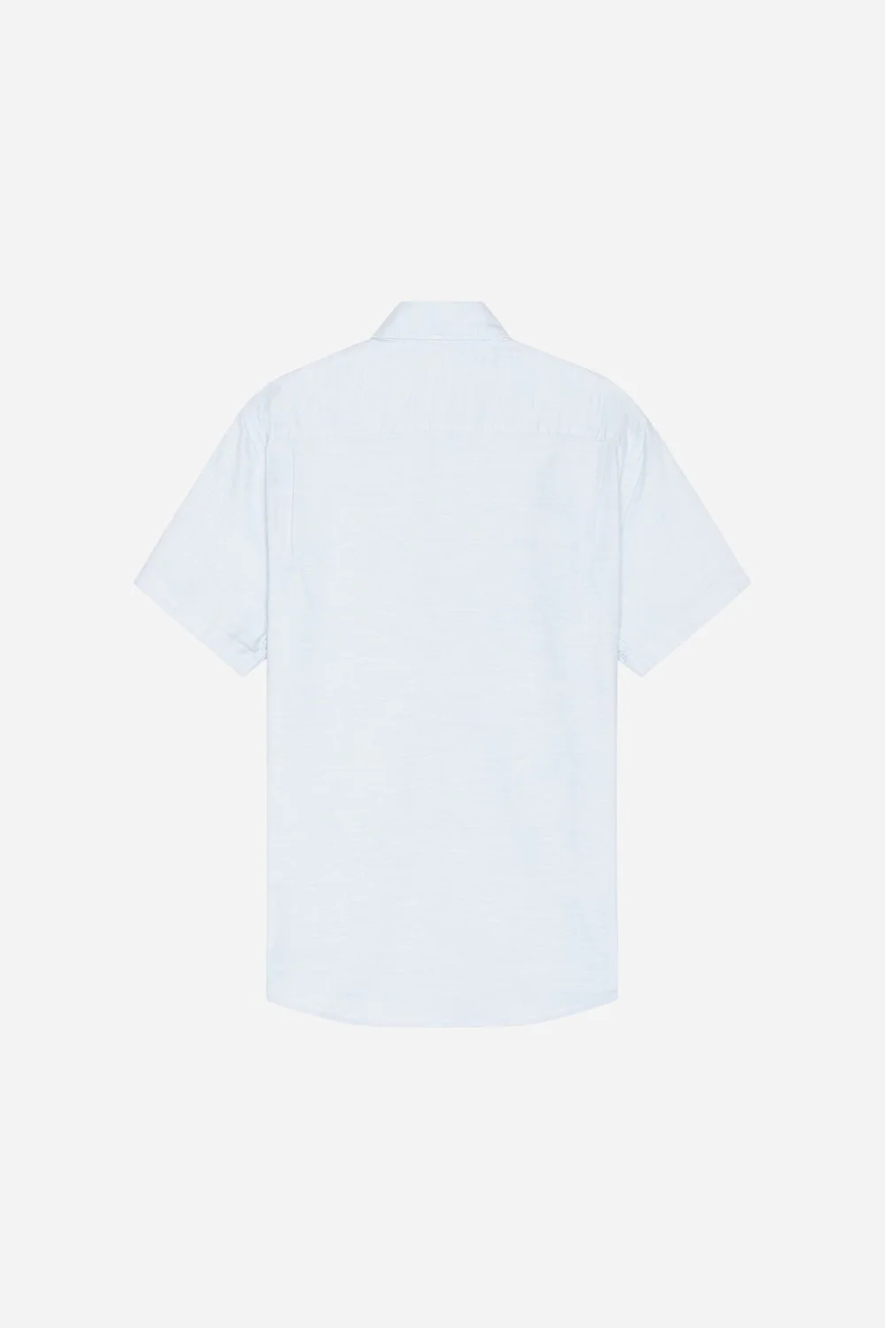 Faherty Short Sleeve Supima Oxford Shirt in Blue Heather - Image 2