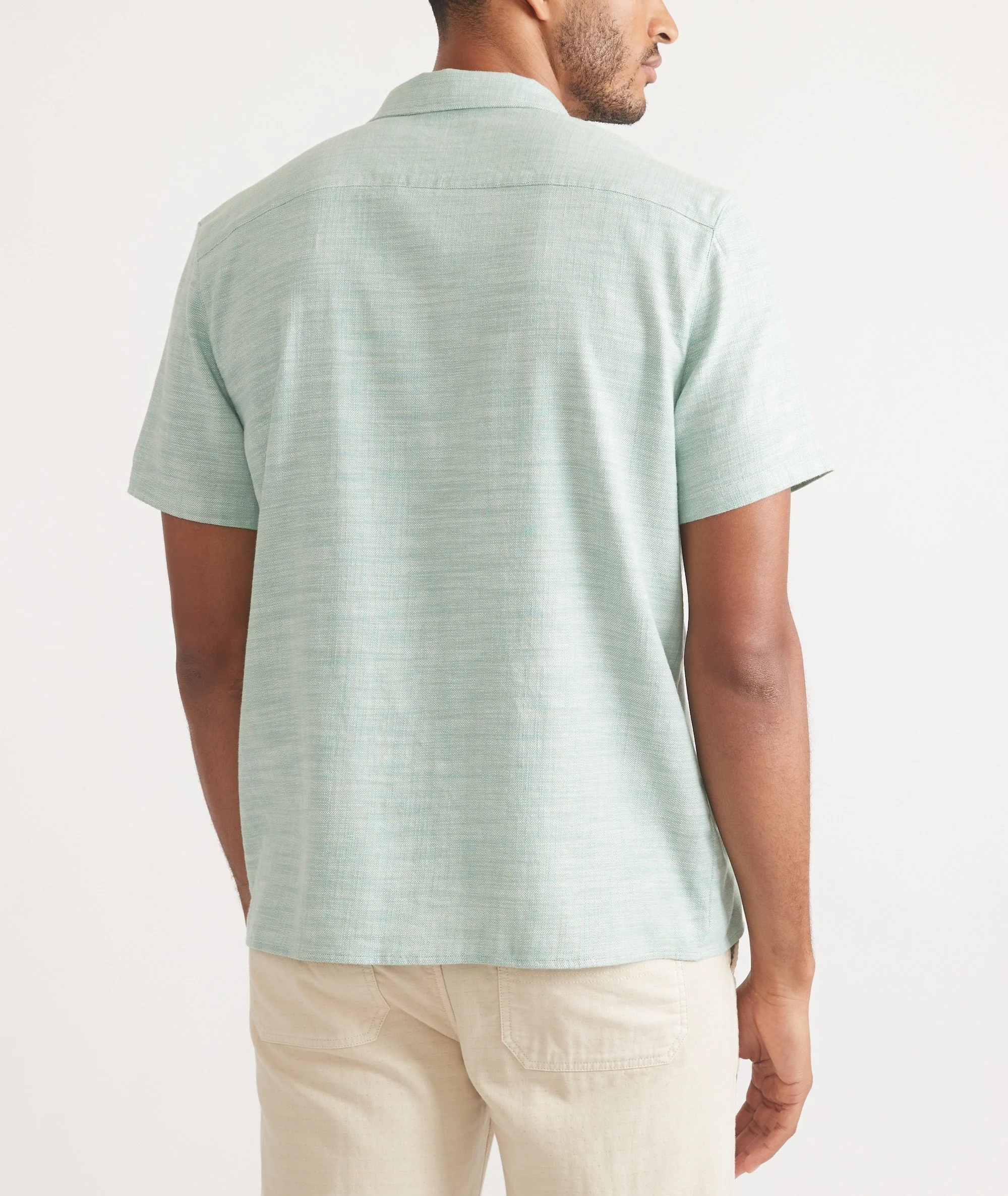 Marine Layer Stretch Selvage Resort Shirt in Malachite Multi Stripe - Image 5