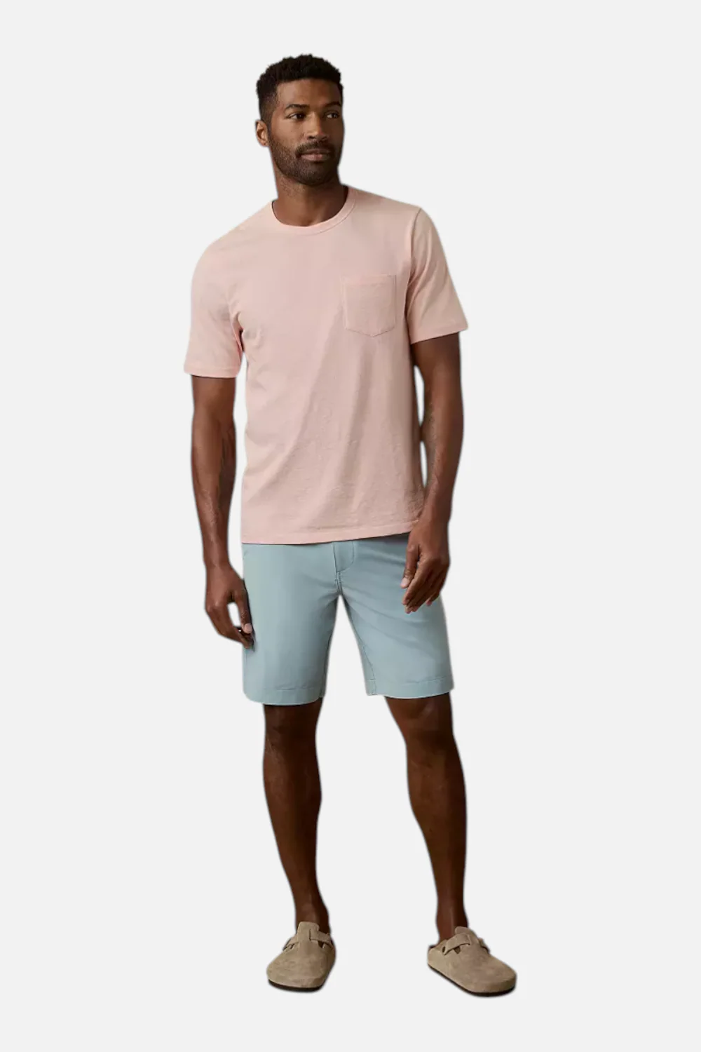 Faherty Men's Sunwashed Pocket Tee in Pink Sand
