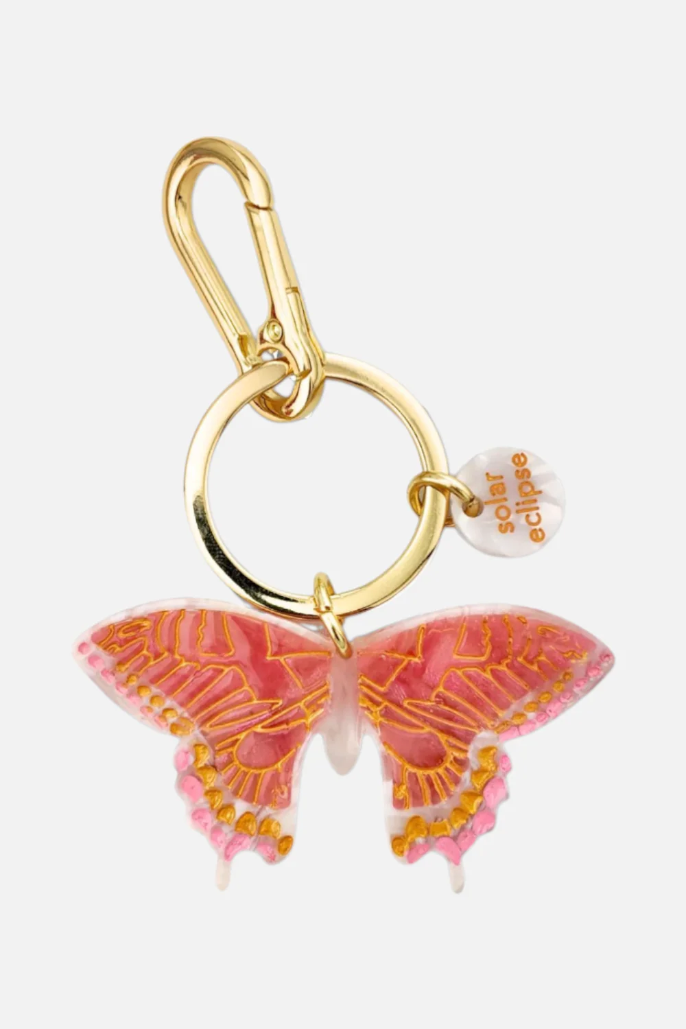 Solar Eclipse Pink Swallowtail Butterfly Bag Charm
