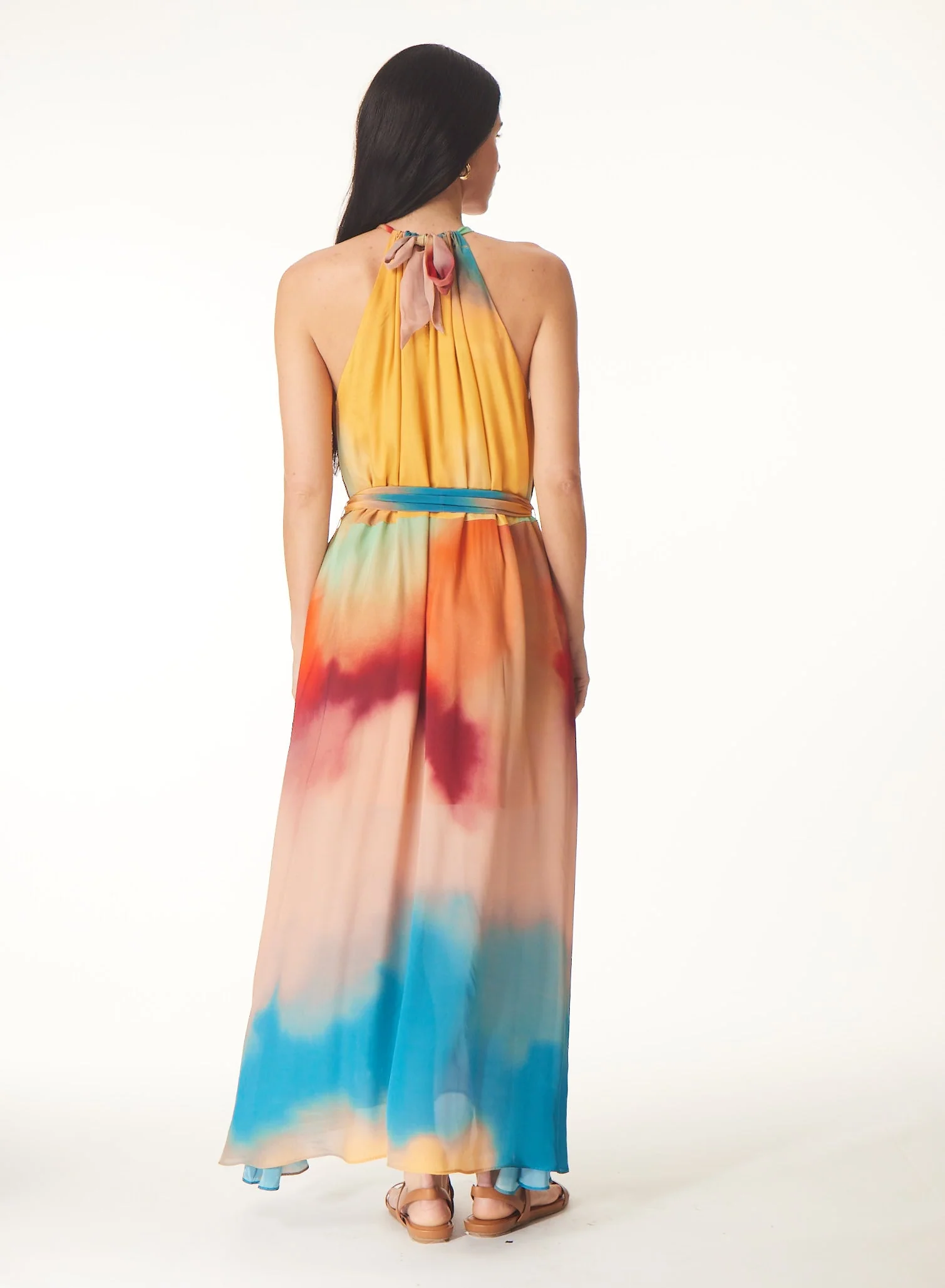 Gilner Farrar Talia Dress in Blue Lagoon Print - Image 2