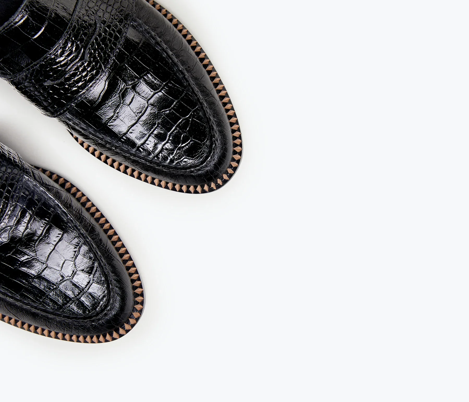 Freda Salvador Tash D'orsday Moccassin in Black Embossed Croc - Image 3