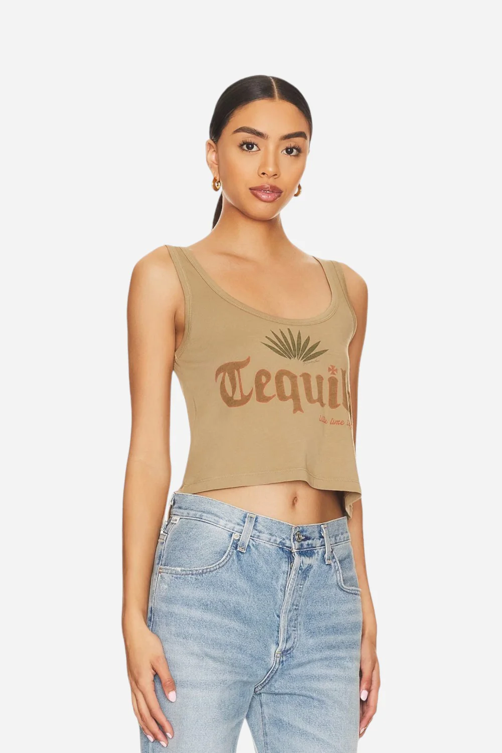 The Laundry Room Tequila Boxy Tank in Camel Gold - Image 2