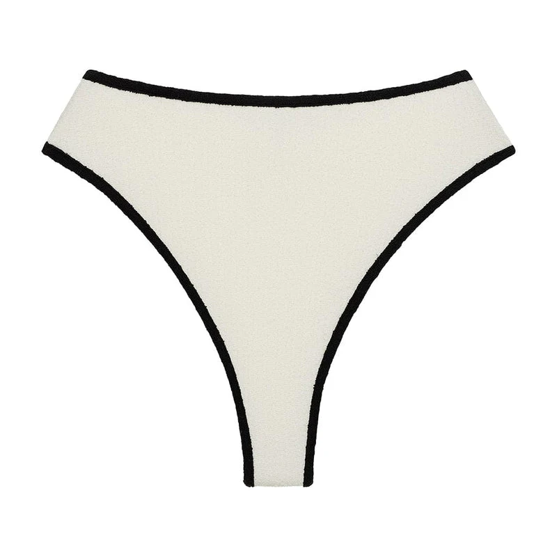 Montce X Olivia Culpo Cream Black Binded Terry Rib Paula Bikini Bottom - Image 2