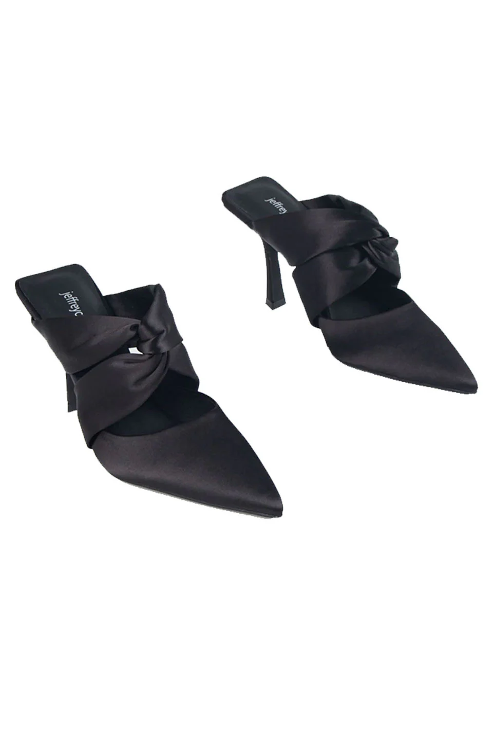 Jeffrey Campbell Tied-Up Heels In Black Satin - Image 2