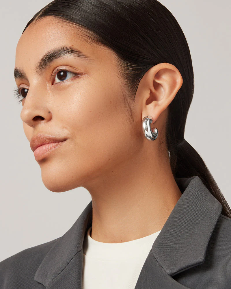 Jenny Bird Large Tome Hoop Earrings in Silver - Image 2