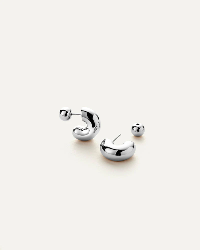 Jenny Bird Small Tome Hoop Earrings in Sterling Silver - Image 3