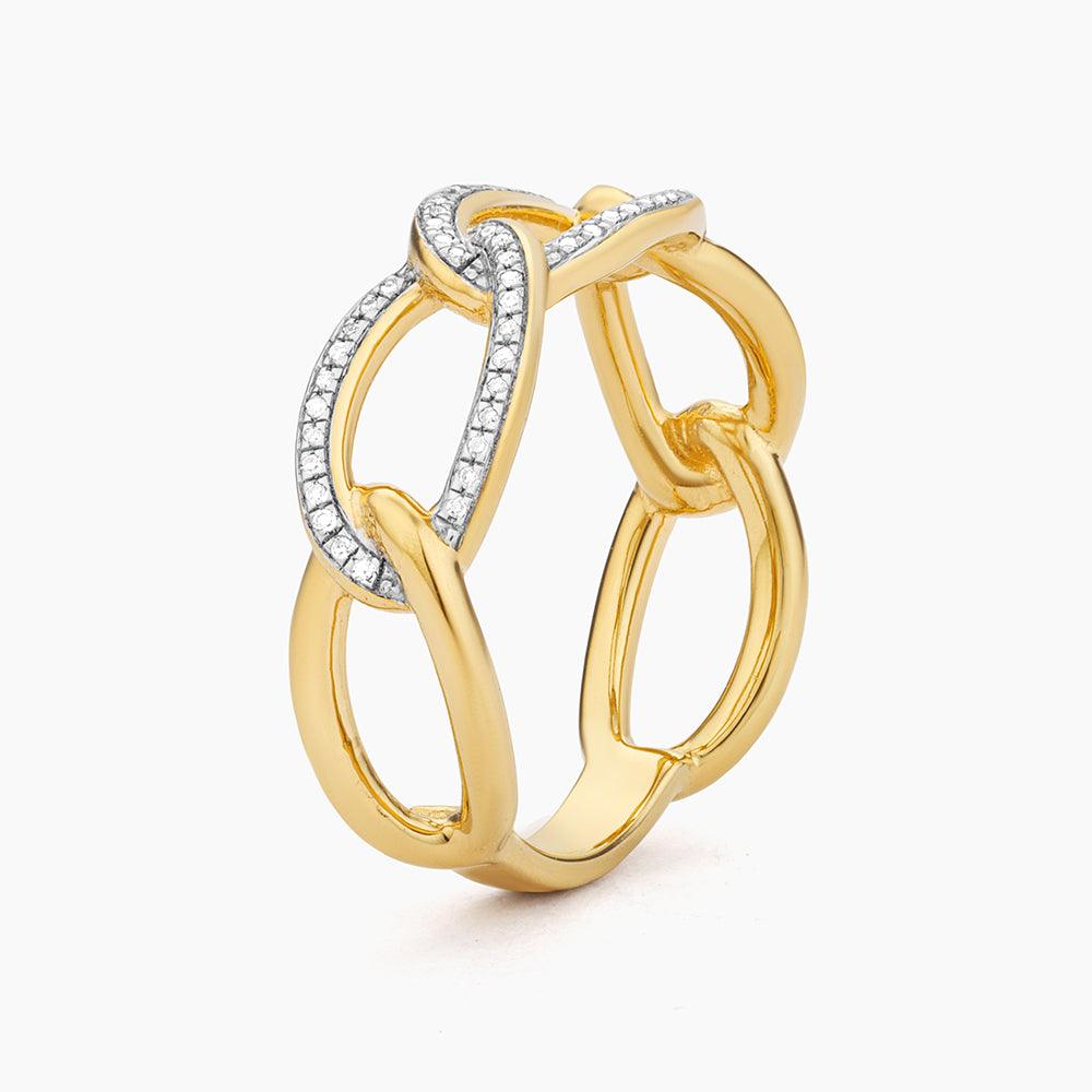 Ella Stein Triple Link Statement Ring in Gold - Size 5 - Image 3