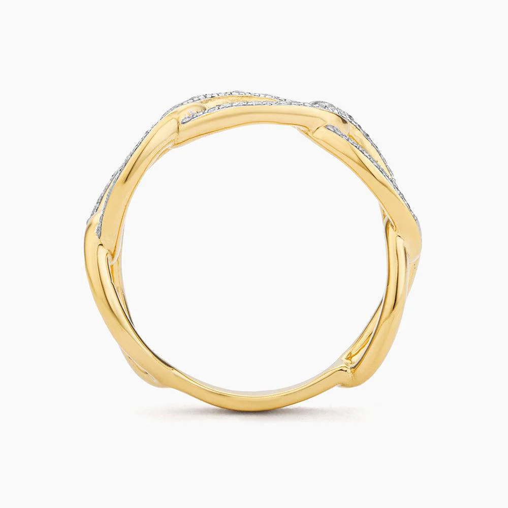 Ella Stein Triple Link Statement Ring in Gold - Size 7 - Image 2