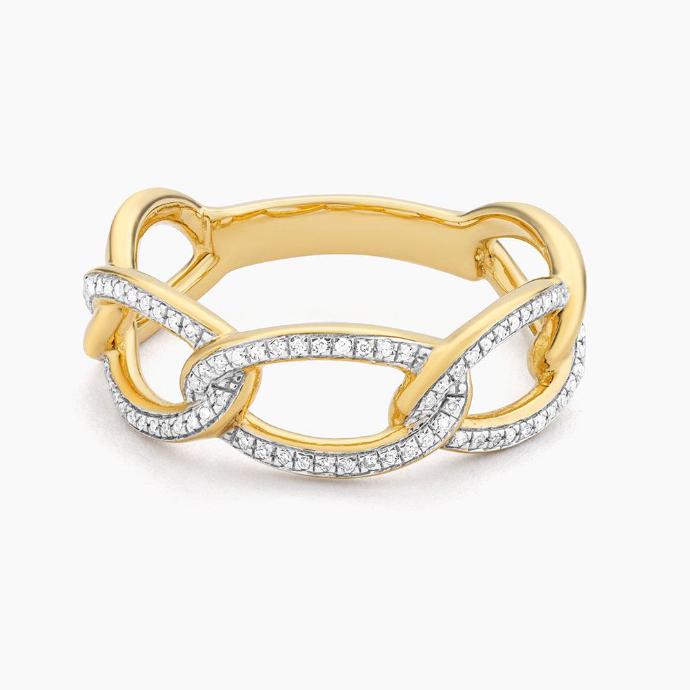 Ella Stein Triple Link Statement Ring in Gold - Size 7 - Image 4
