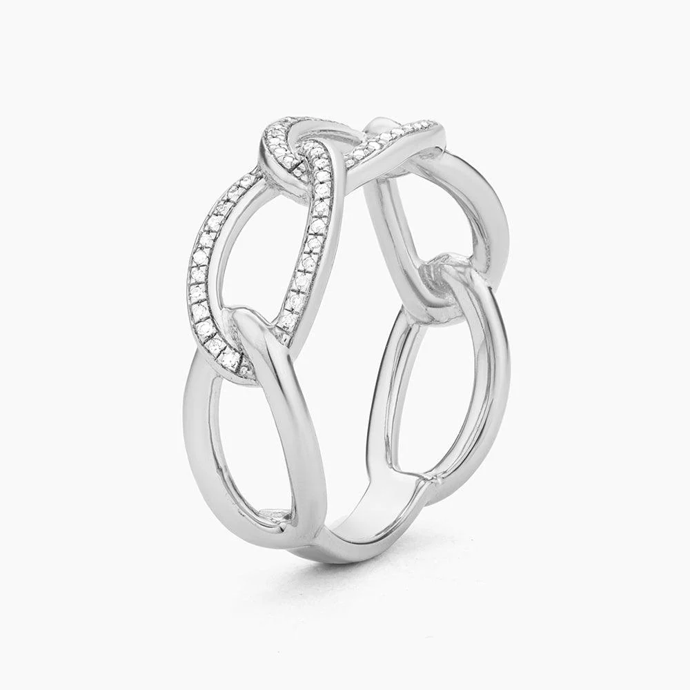 Ella Stein Triple Link Statement Ring in Sterling Silver - Size 5 - Image 3