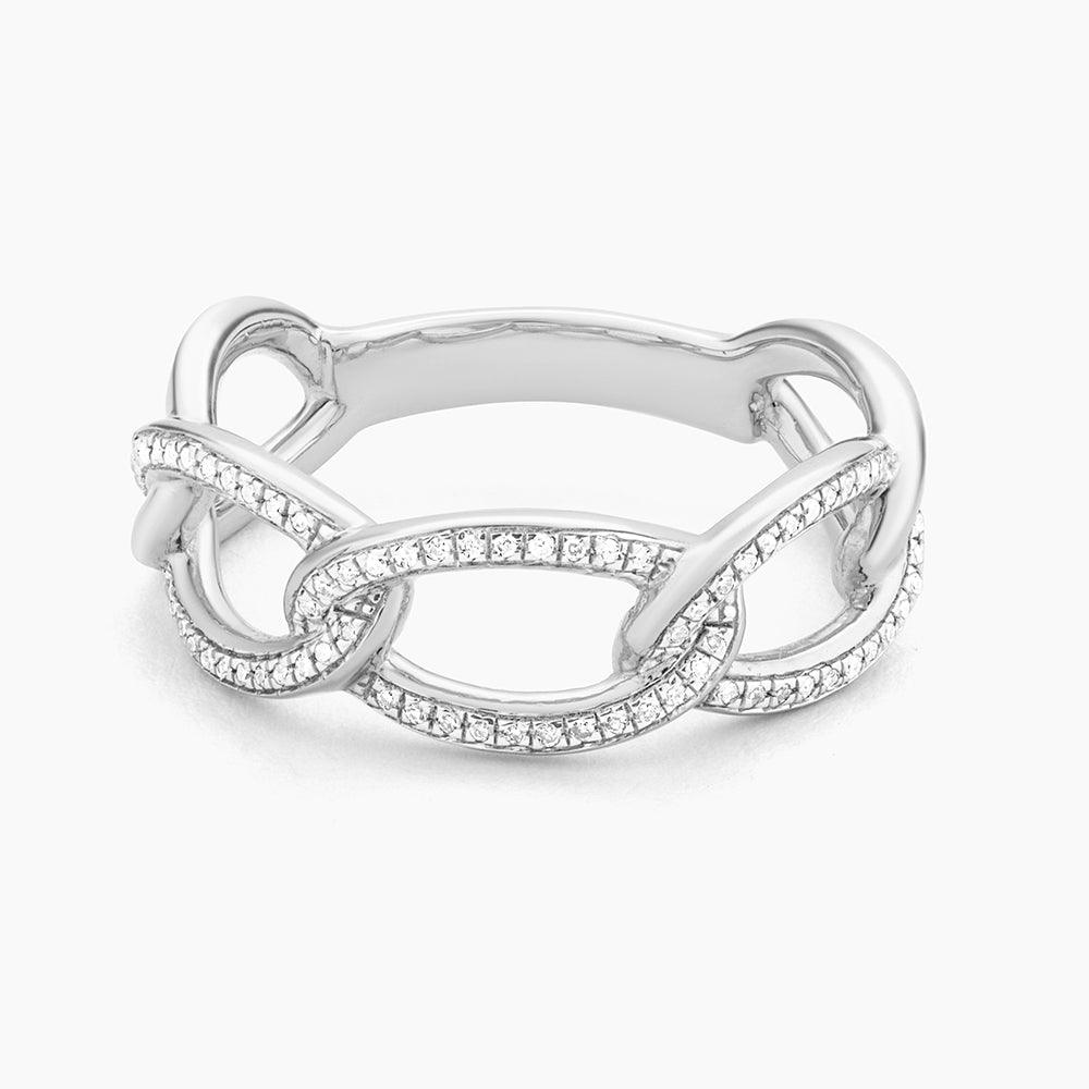 Ella Stein Triple Link Statement Ring in Sterling Silver - Size 6 - Image 4