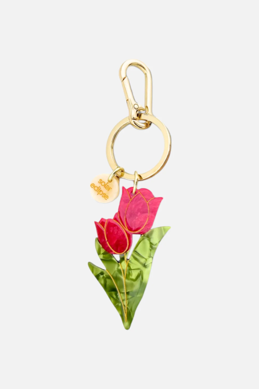 Solar Eclipse Tulips Red Keychain