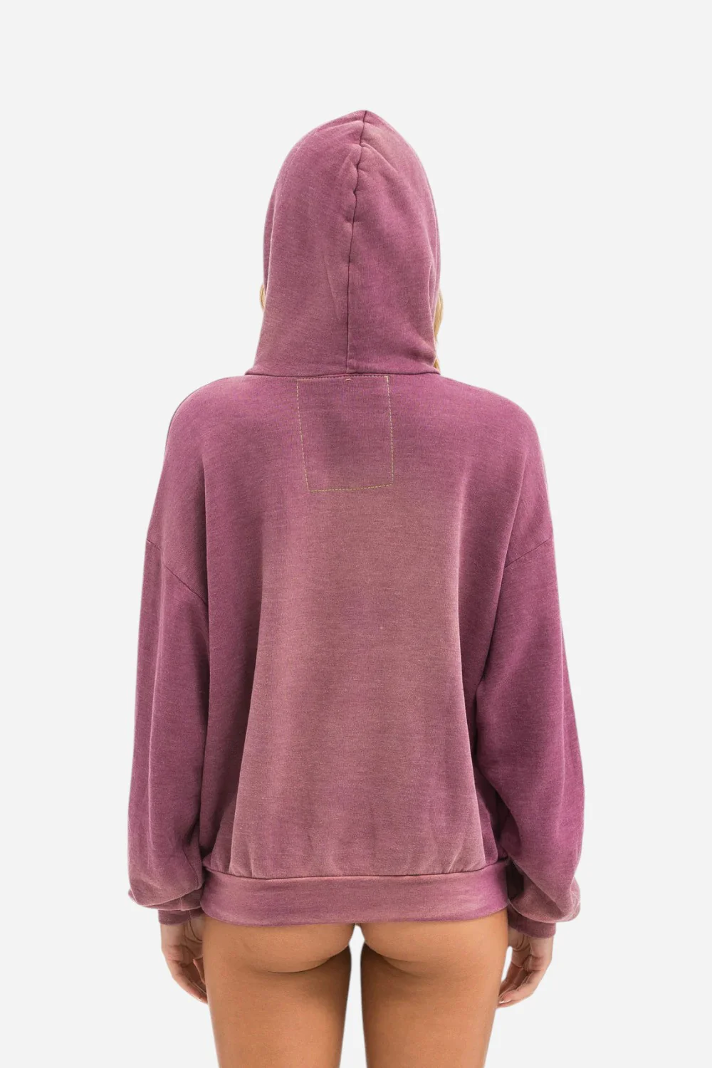 Aviator Nation Vintage Logo Relaxed Pullover Hoodie in Faded Berry - Image 6