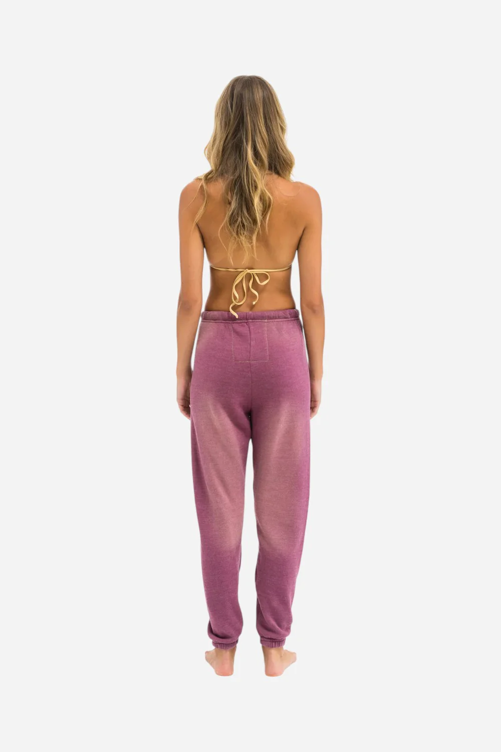 Aviator Nation Vintage Logo Sweatpants in Faded Berry - Image 3