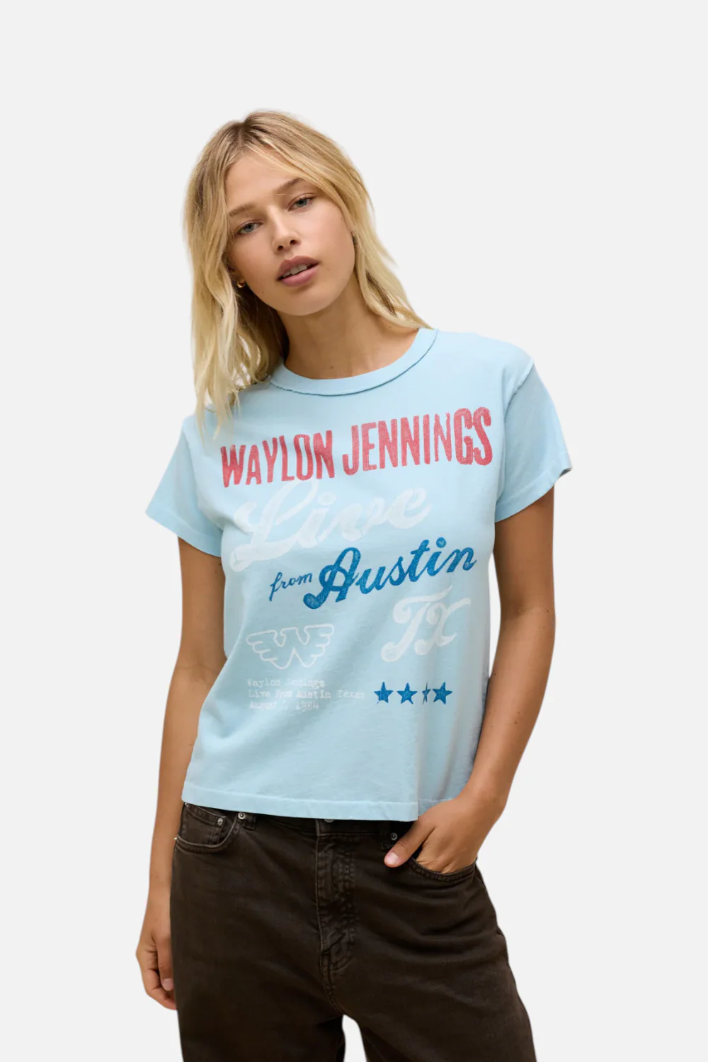 Daydreamer LA Women's Waylon Jennings Live From Austin Reverse GF Tee