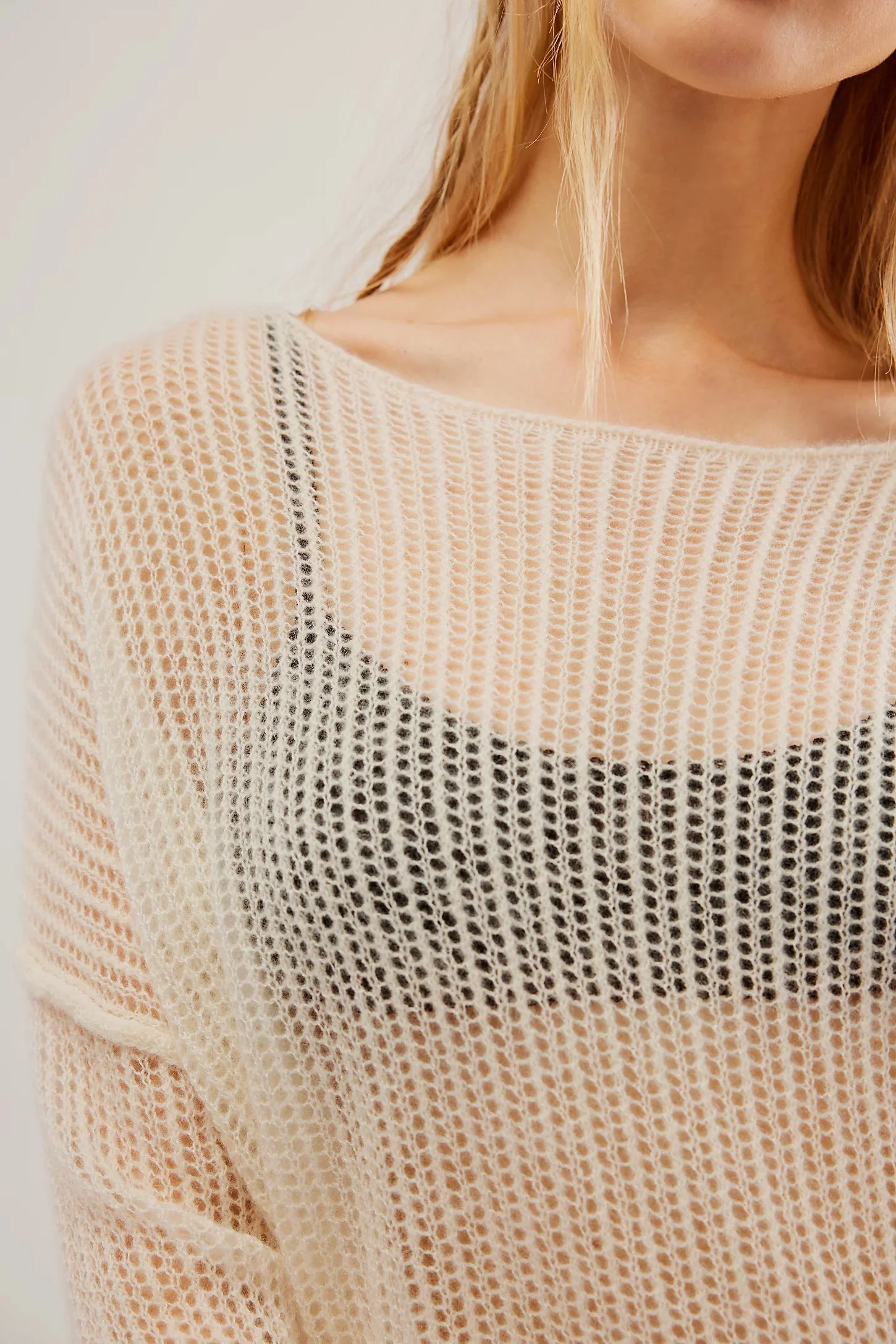 Free People Wednesday Cashmere Pullover in Whey - Image 4
