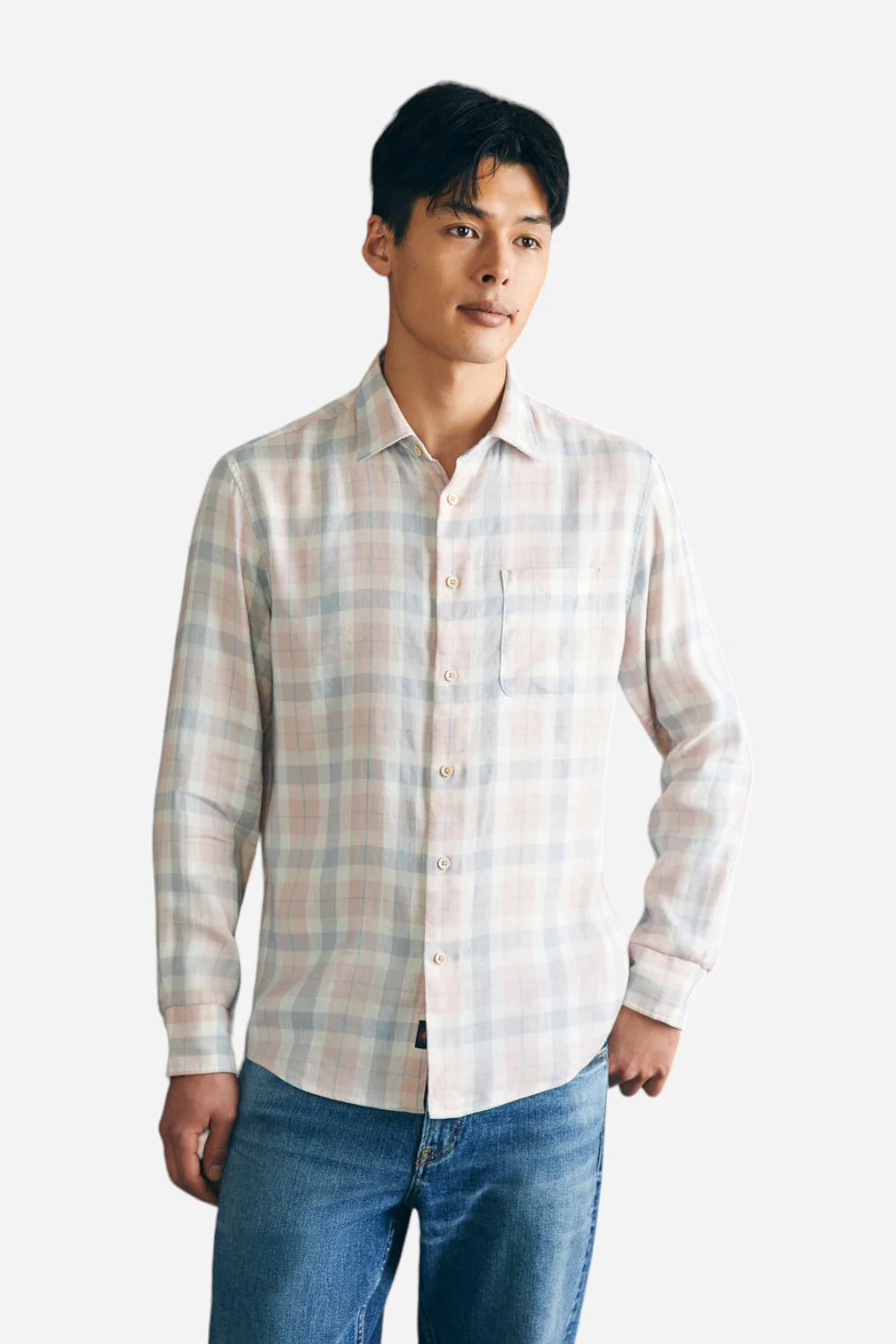 Faherty Weekend Blend Shirt in Mauve Field Plaid