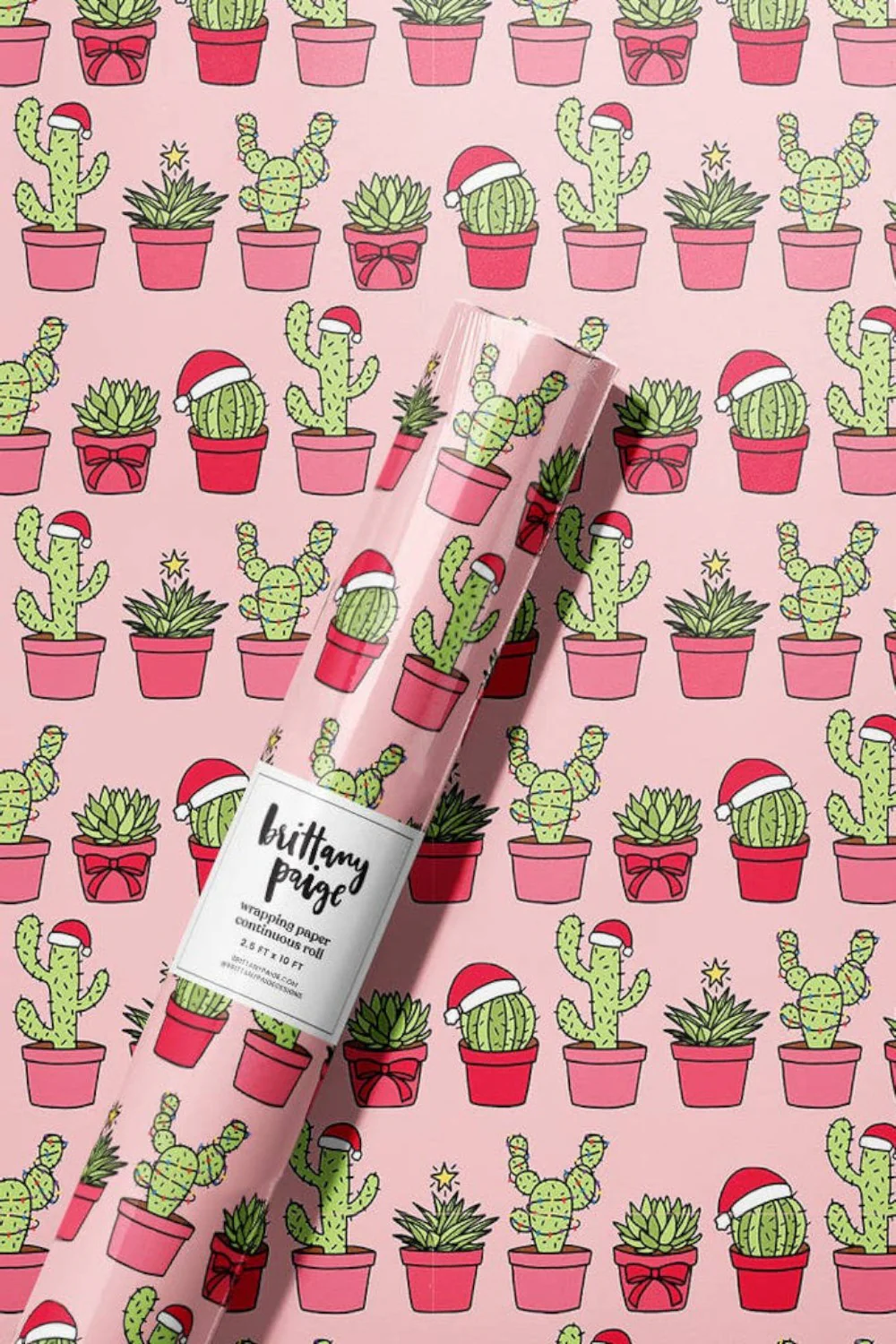 Christmas Cactus & Plants Wrapping Paper