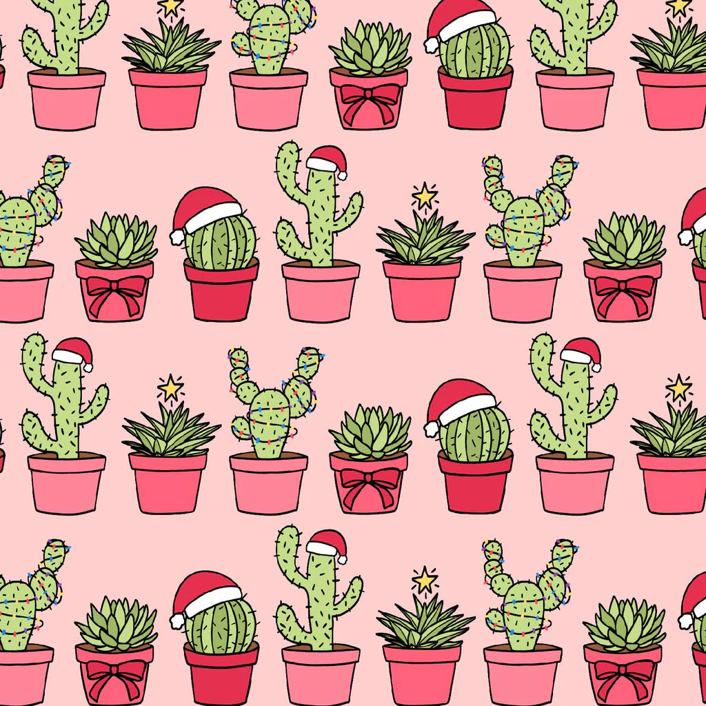 Christmas Cactus & Plants Wrapping Paper - Image 2